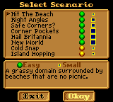 Heroes of Might and Magic (Game Boy Color) screenshot: Select scenario