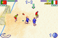 Ultimate Beach Soccer (Game Boy Advance) screenshot: Chapéu?