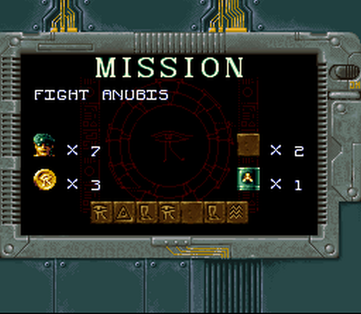 Stargate (SNES) screenshot: Your current mission