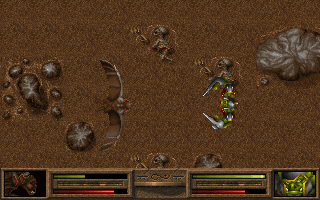 Dark Legions (DOS) screenshot: A typical combat shot