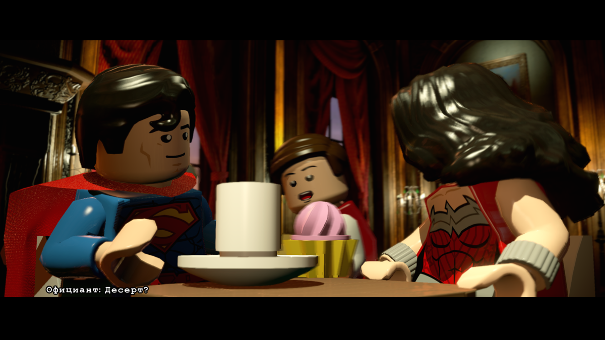 LEGO Batman 3: Beyond Gotham (Windows) screenshot: Superman's having a dinner