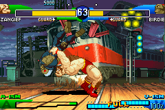 Street Fighter Alpha 3 (Game Boy Advance) screenshot: Nobody would like to be complimented with this hug... Nobody, I say!