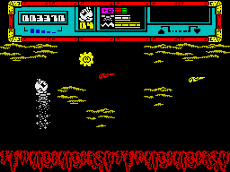 Starquake (ZX Spectrum) screenshot: Hovering up to new heights