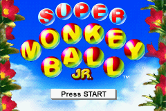 Super Monkey Ball Jr. (Game Boy Advance) screenshot: Title Screen.