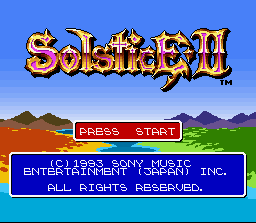 Equinox (SNES) screenshot: Title screen (Japanese version)