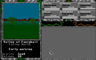 Legend of Faerghail (Atari ST) screenshot: In the open air