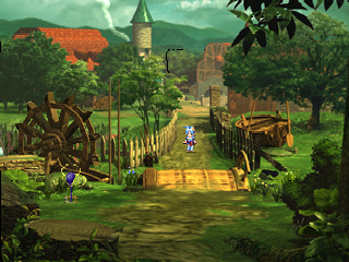 Star Ocean: The Second Story (PlayStation) screenshot: Walking on the Bridge