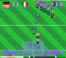 International Superstar Soccer Deluxe (SNES) screenshot: Free Kick