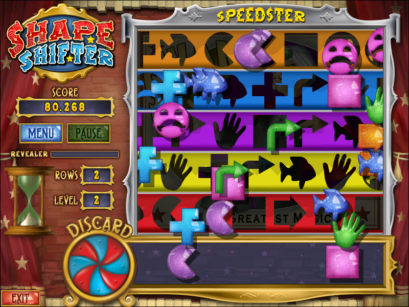 Shape Shifter (Windows) screenshot: Game field completely filled with rows.