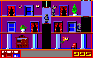 Mission Elevator (Amstrad CPC) screenshot: Jumping