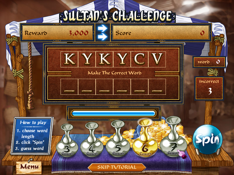 SandScript (Windows) screenshot: Sultan's Challenge mini-game
