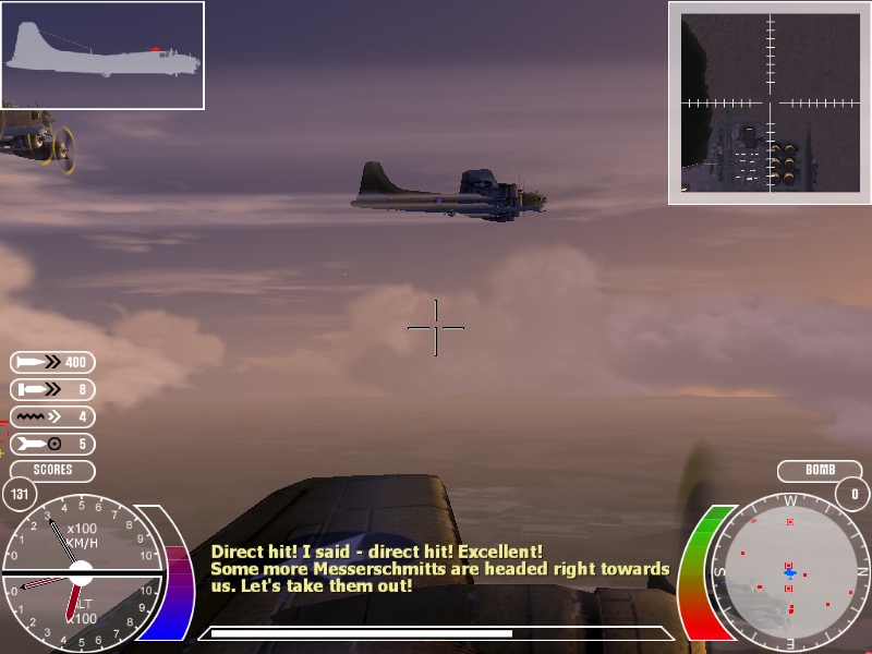 Battle of Europe (Windows) screenshot: Controlling a turret on a bomber