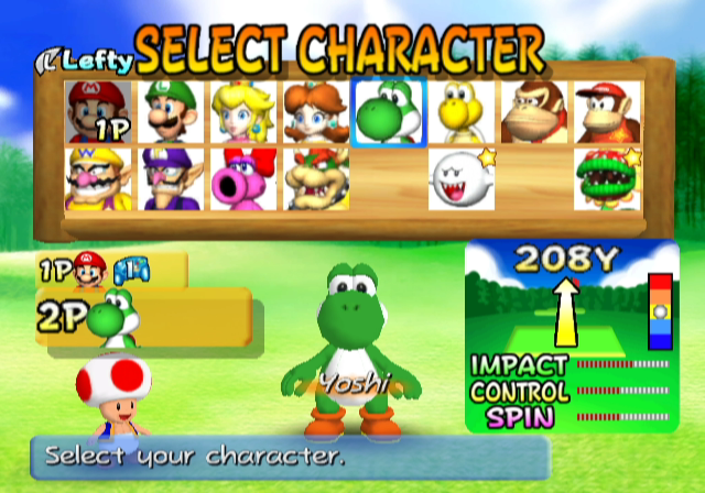 Mario Golf: Toadstool Tour (GameCube) screenshot: Character selection