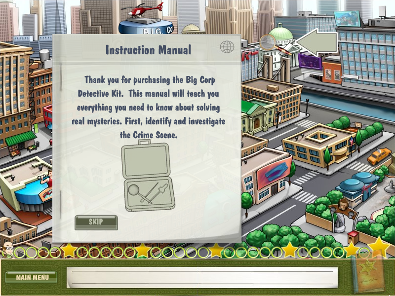 DinerTown Detective Agency (Windows) screenshot: Game start