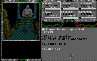Legend of Faerghail (Atari ST) screenshot: As does worship