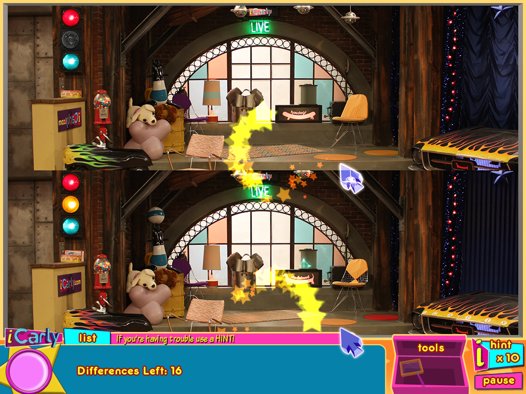 iCarly: iDream in Toons (Windows) screenshot: Spot-the-differences game