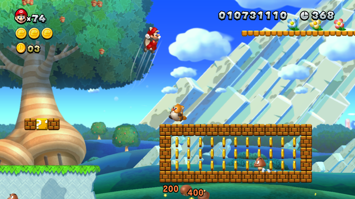 New Super Mario Bros. U (Wii U) screenshot: Flying Squirrel Mario