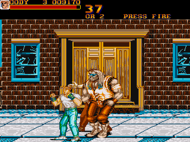 Final Fight (Amiga) screenshot: Fighting DamnD
