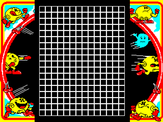 Namco Museum Vol. 1 (PlayStation) screenshot: Pac-Man - The game starts with the test screen , like the real arcade.