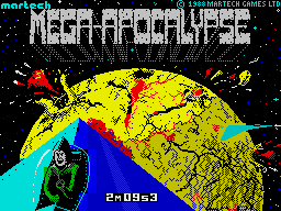 Mega-Apocalypse (ZX Spectrum) screenshot: Title screen