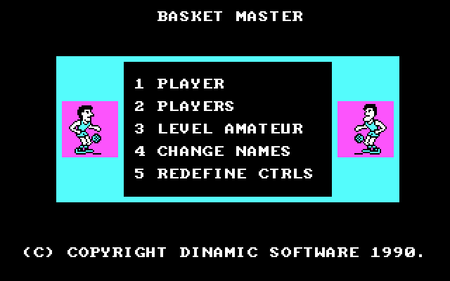 Fernando Martín Basket Master (DOS) screenshot: Main Menu