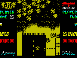 Sky Shark (ZX Spectrum) screenshot: Taking off to begin your mission