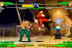 Street Fighter Alpha 3 (Game Boy Advance) screenshot: The Hurricane Kick could be a good way to escape from fireballs.