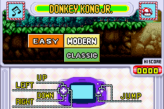 Game & Watch Gallery 4 (Game Boy Advance) screenshot: Then choose between modern or classic and the difficulty