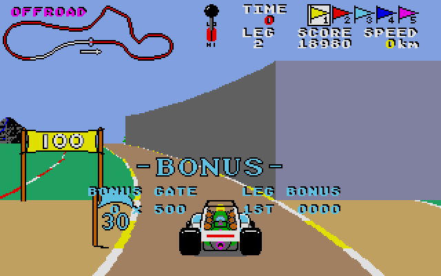Speed Buggy (Amiga) screenshot: Bonus points earned