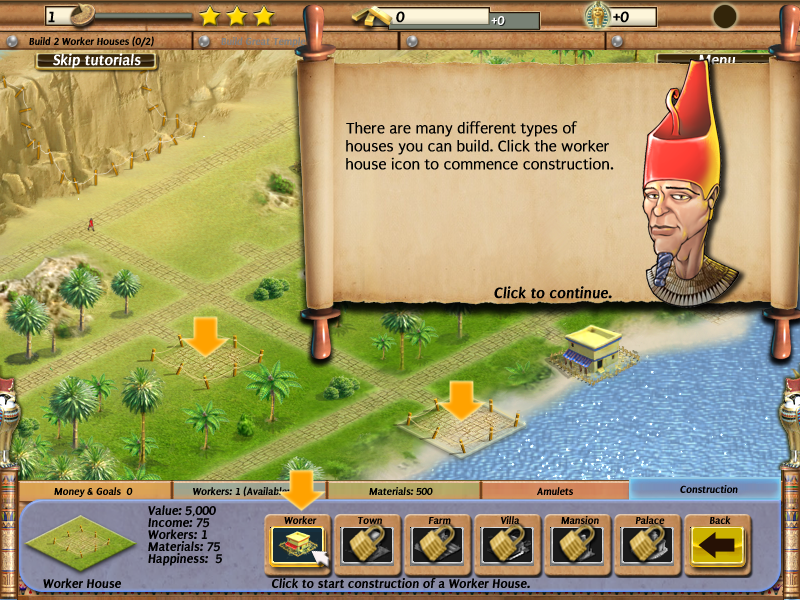 Empire Builder: Ancient Egypt (Windows) screenshot: Building types