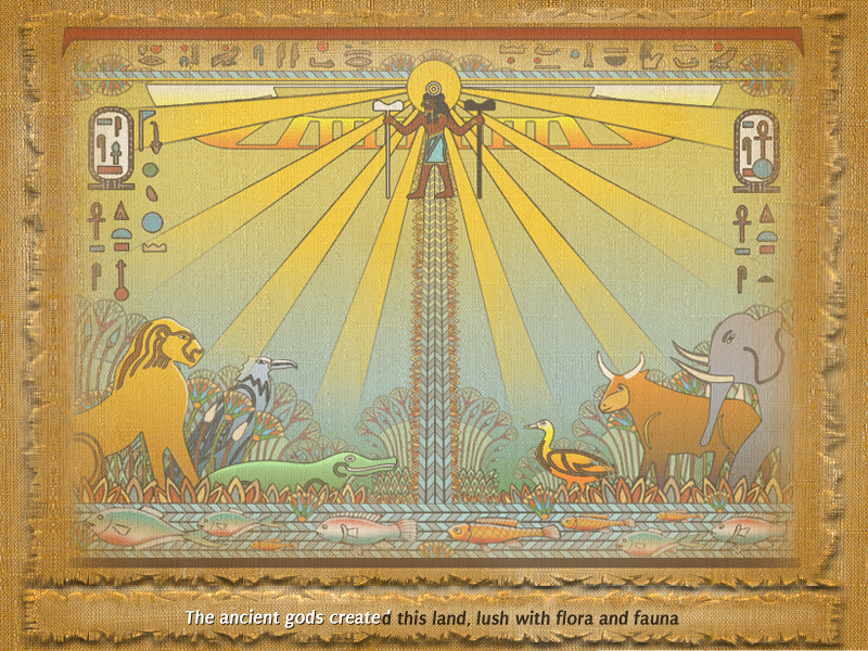 Empire Builder: Ancient Egypt (Windows) screenshot: Egyptian world creation myth