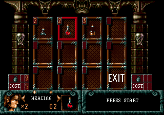 Blades of Vengeance (Genesis) screenshot: After every level you can buy useful items