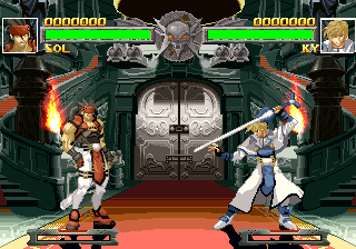 Guilty Gear (PlayStation) screenshot: Sol and Ky were arch rivals from day one.