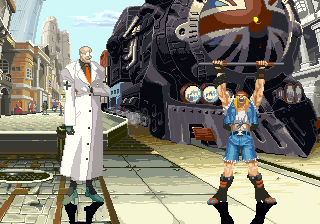 Guilty Gear (PlayStation) screenshot: Unlike its successors, the graphics in the original Guilty Gear are not high-res, but still, they are beautiful.