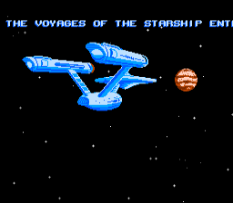 Star Trek: 25th Anniversary (NES) screenshot: A nice sequence mimicking the series' opening.