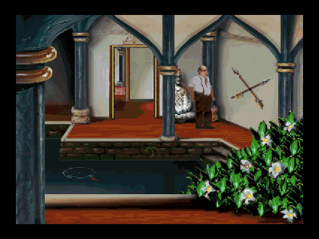 Secret Mission (DOS) screenshot: Exploring the palace as barman