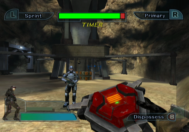 Geist (GameCube) screenshot: Attacking with proximity mines...