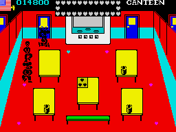 Mikie (ZX Spectrum) screenshot: Dining room.