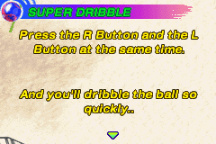 Ultimate Beach Soccer (Game Boy Advance) screenshot: Checking the Super Dribble. (...) ...that your marker will be left for dead.