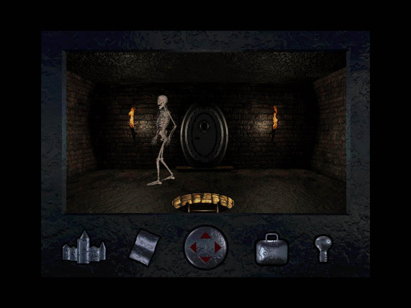 The Mystery at Greveholm (Windows) screenshot: The count guarding the entrance to the spaceship