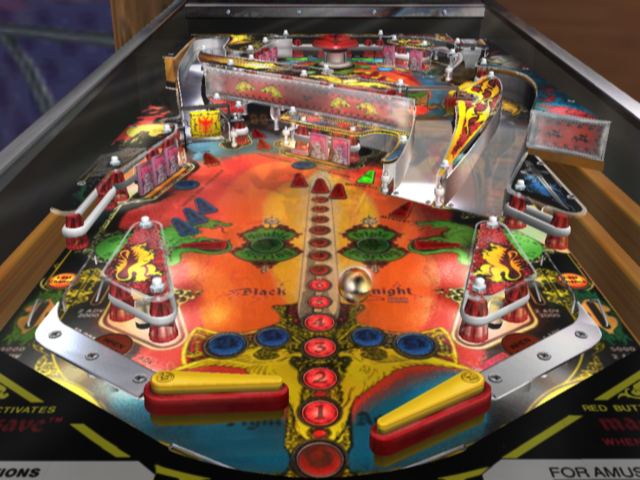 Pinball Hall of Fame: The Williams Collection (PlayStation 2) screenshot: Black Knight - bottom view