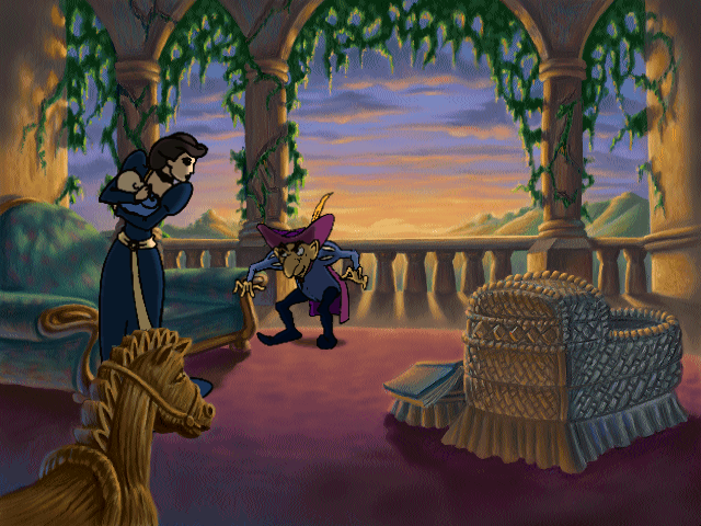 Rumpelstiltskin's Labyrinth of the Lost (Windows) screenshot: Rumpelstiltskin claims the child