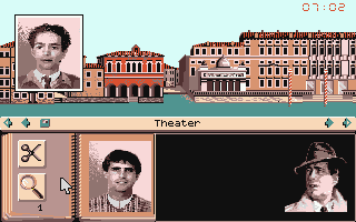 Murders in Venice (Atari ST) screenshot: Is he a suspect?
