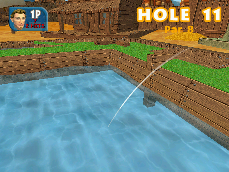 Crazy Golf: World Tour (Windows) screenshot: ... the ball will end up in the water...