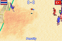 Ultimate Beach Soccer (Game Boy Advance) screenshot: ...that's penalty...
