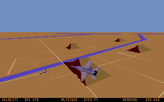 Combat Air Patrol (Amiga) screenshot: External view of the F/A-18