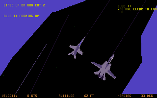 Combat Air Patrol (Amiga) screenshot: Hornet and Tomcat on the flight deck