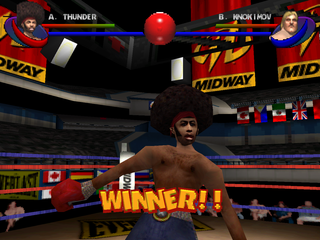 Ready 2 Rumble Boxing: Round 2 (PlayStation) screenshot: Afro Thunder