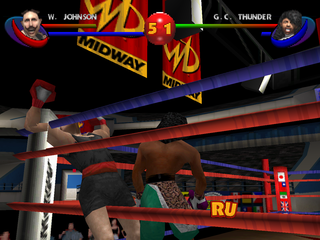 Ready 2 Rumble Boxing: Round 2 (PlayStation) screenshot: Ring side view