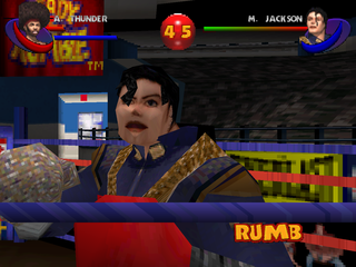 Ready 2 Rumble Boxing: Round 2 (PlayStation) screenshot: Michael Jackson close-up